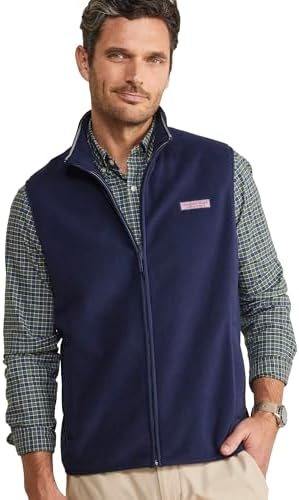 vineyard vines Men's Sherpa SuperShep Vest (Nautical Navy, Medium